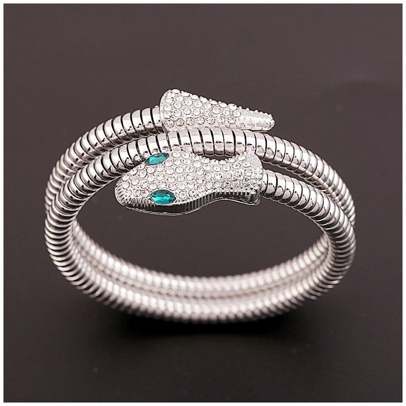 Personalized Alloy Snake-Shaped Bracelet For Women, Fashionable Design Jewelry, Cross-Wrapped Snake-Shaped Necklace - Image 4